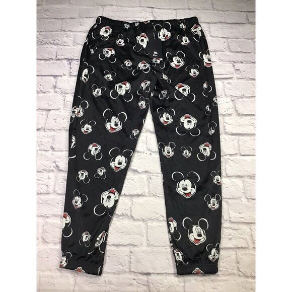 Mickey Mouse Pajama Pants Womens Size Large Black Soft Elastic Drawstring Waist - Picture 4 of 6